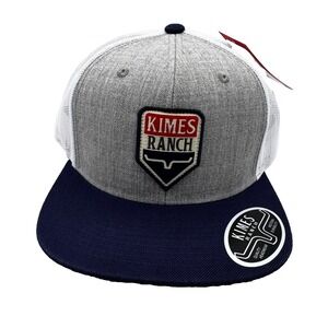 Kimes Ranch Drop In Americana Ball Cap Hat Snapback Mens Gray Cowboy Western NEW
